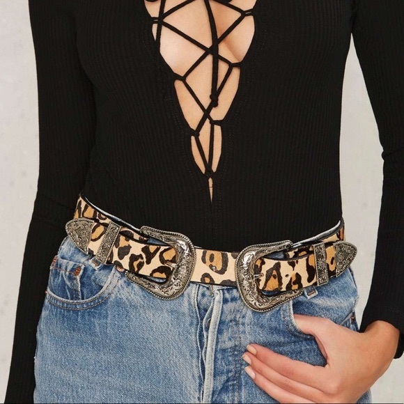 B-Low the Belt Accessories - B-Low the Belt Leopard Leather Calf Hair Belt S